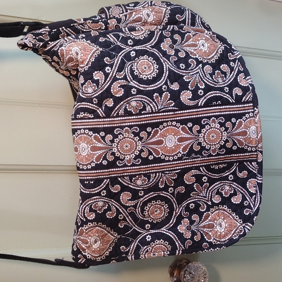 Women's Vera Bradley messenger bag black tan paisley - Picture 2 of 11